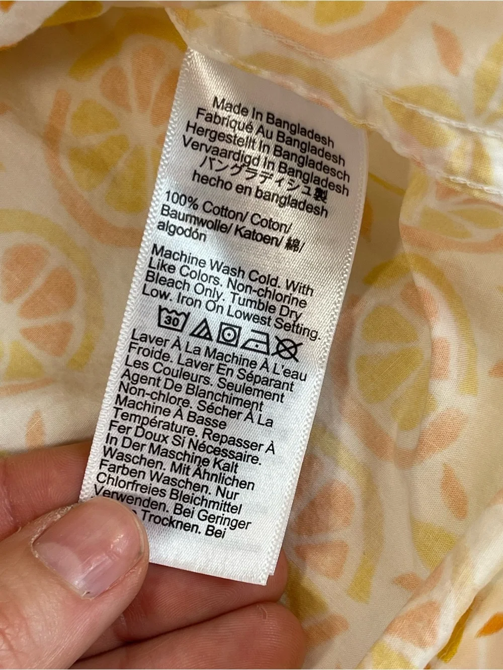 J.Crew Women’s XL Citrus Orange Print Cotton Pajama Top Button Front